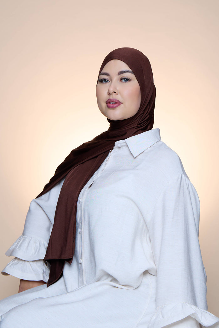 Hijab Premium Satin  Mae Brown