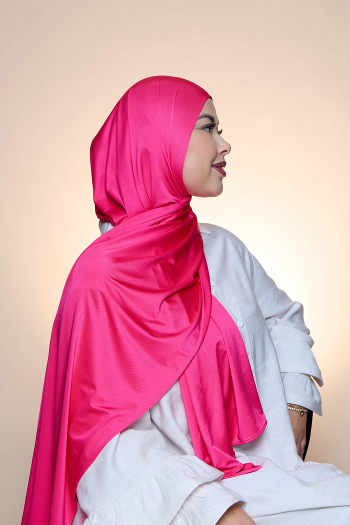 Hijab Premium Satin  Mae  Ruby Pink