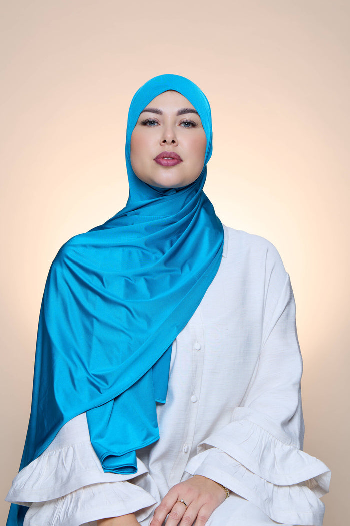 Hijab Premium Satin  Mae  Sky Blue