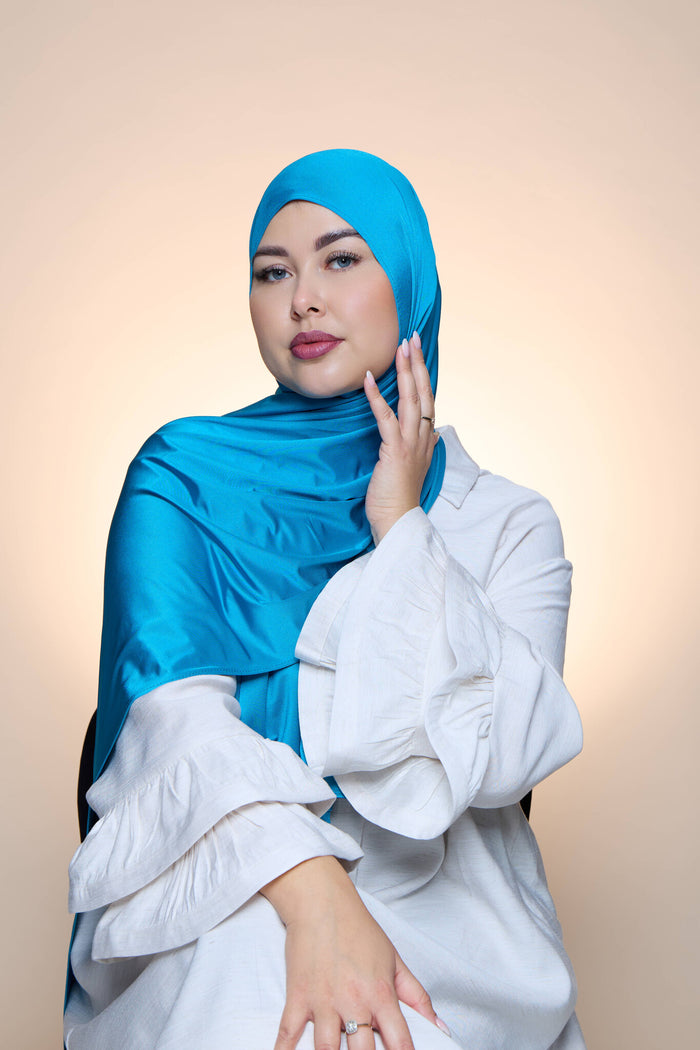 Hijab Premium Satin  Mae  Sky Blue