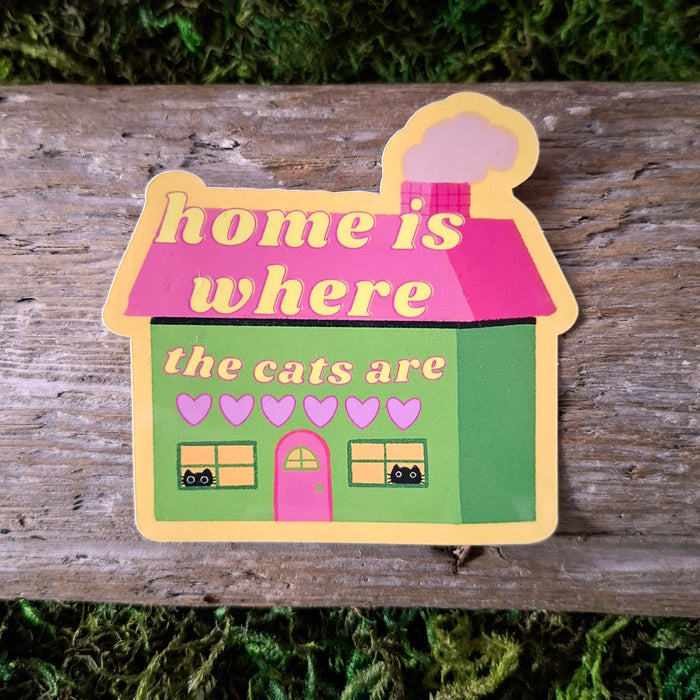 "Home Is Where the Cats Are" Vinyl Sticker