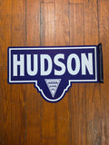 Hudson Super Six metal sign. Double sided with mounting flange