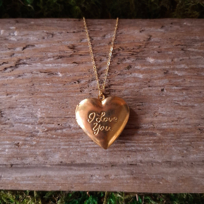 "I Love You" Vintage Heart Locket