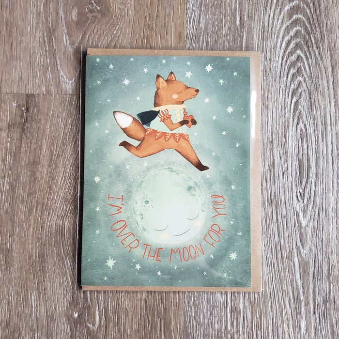 "I'm Over the Moon for You" Greeting Card