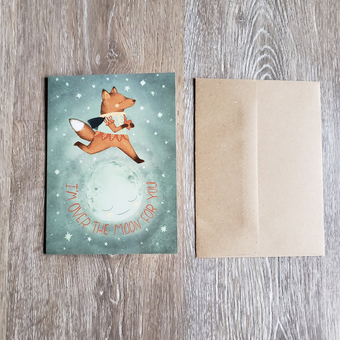 "I'm Over the Moon for You" Greeting Card
