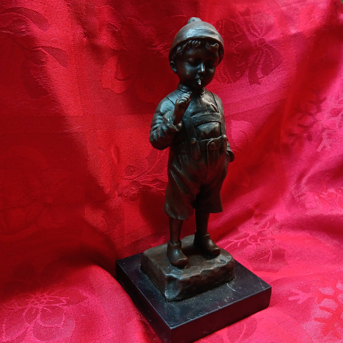 J. Schmidt-Felling "Le Petit Fumeur" Bronze Statue-Jantiques LLC.