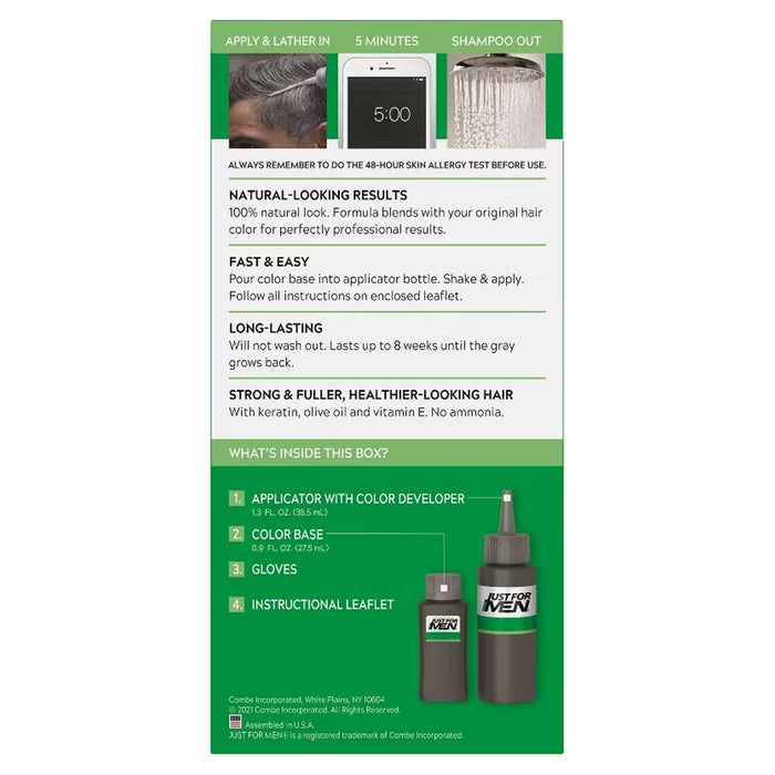Just For Men Original Formula Shampoo-In Permanent Hair Color H-35 Medium Brown - 12 Pack