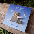 Knife Raccoon Enamel Pin