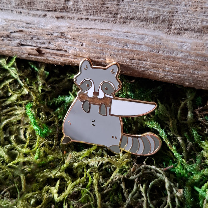 Knife Raccoon Enamel Pin