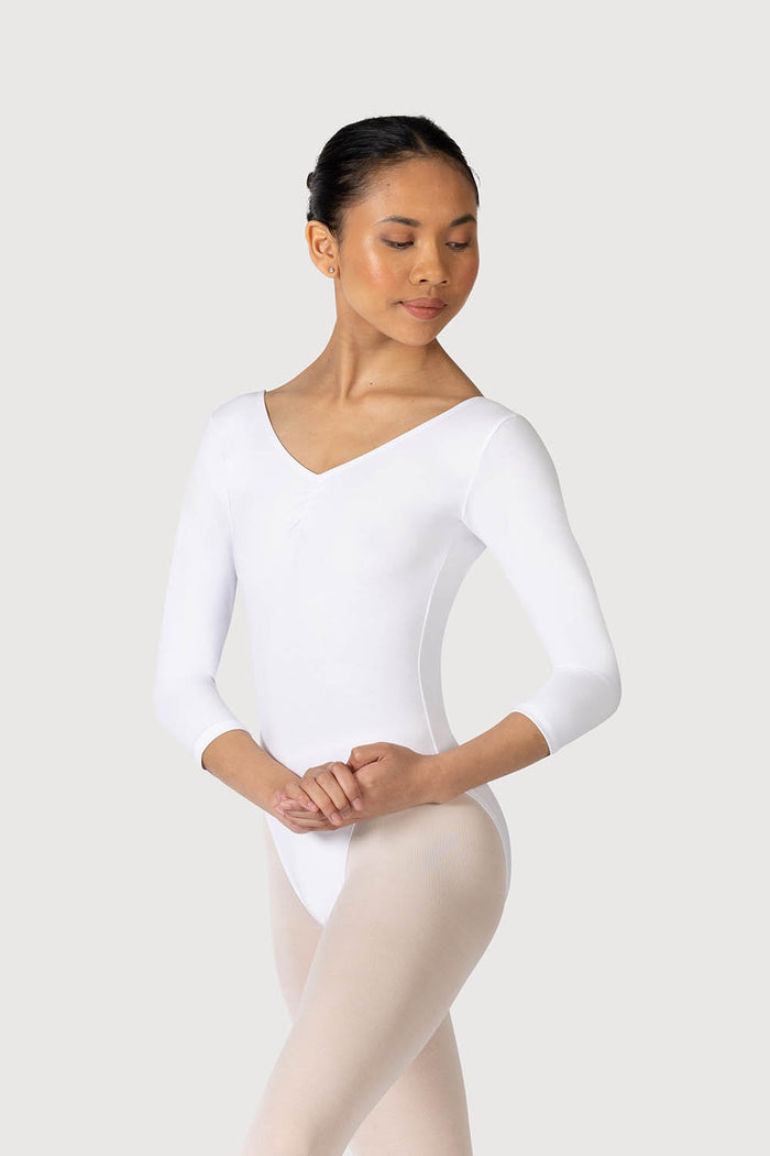 L0439 - Bloch Page Gathered ¾ Sleeve Womens Leotard