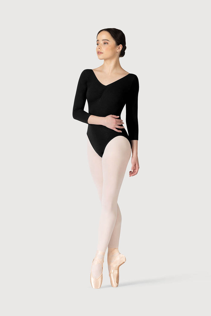 L0439 - Bloch Page Gathered ¾ Sleeve Womens Leotard