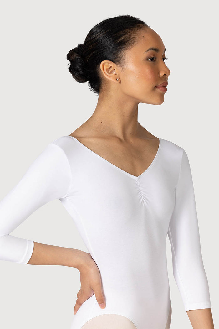 L0439 - Bloch Page Gathered ¾ Sleeve Womens Leotard