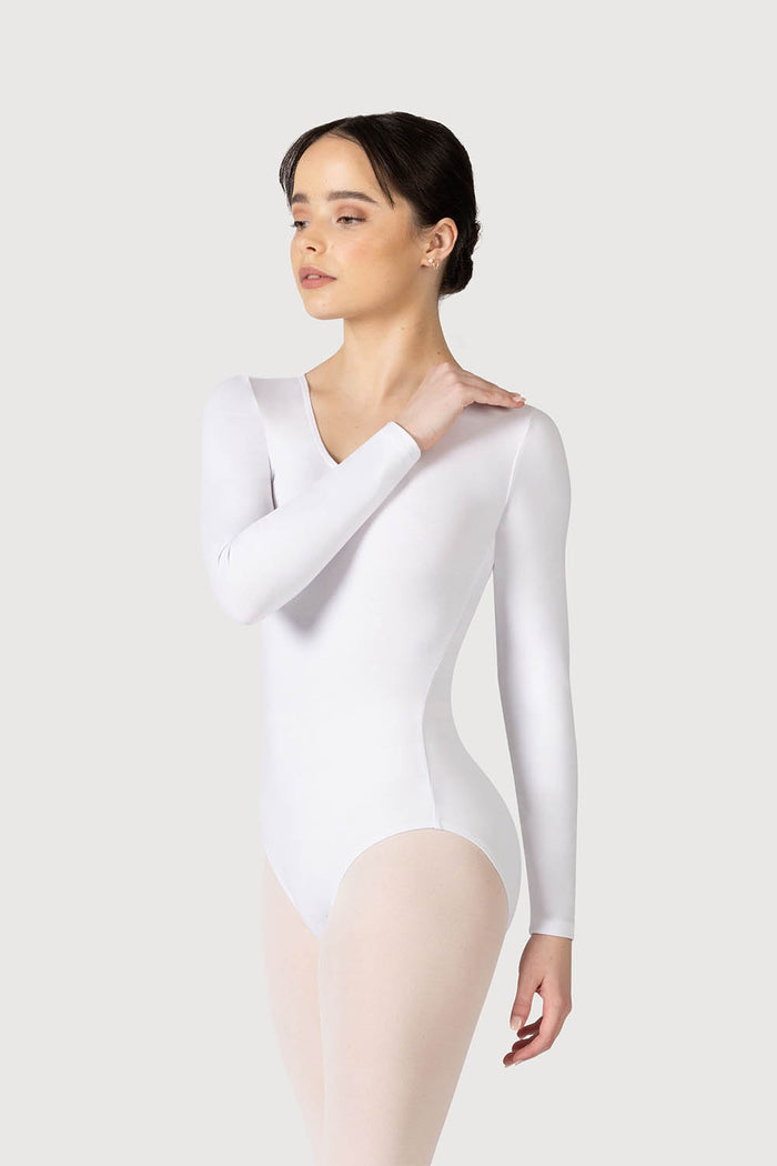 L0459 - Bloch Parla Gathered Long Sleeve Womens Leotard