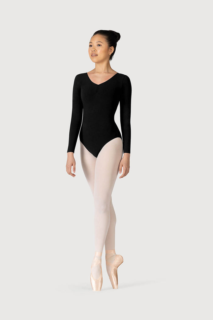 L0459 - Bloch Parla Gathered Long Sleeve Womens Leotard