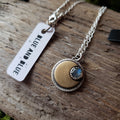 Labradorite Moon Pendant