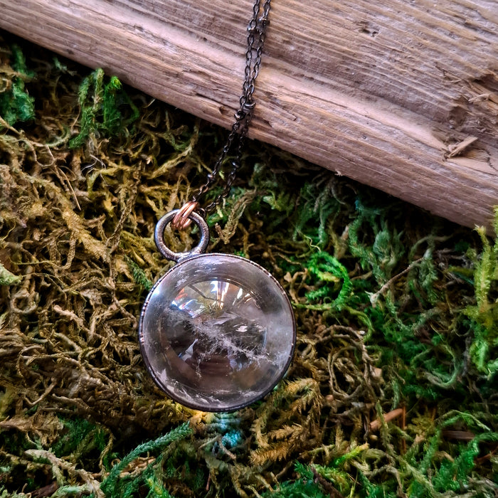 Large Clear Quartz Sphere Pendant