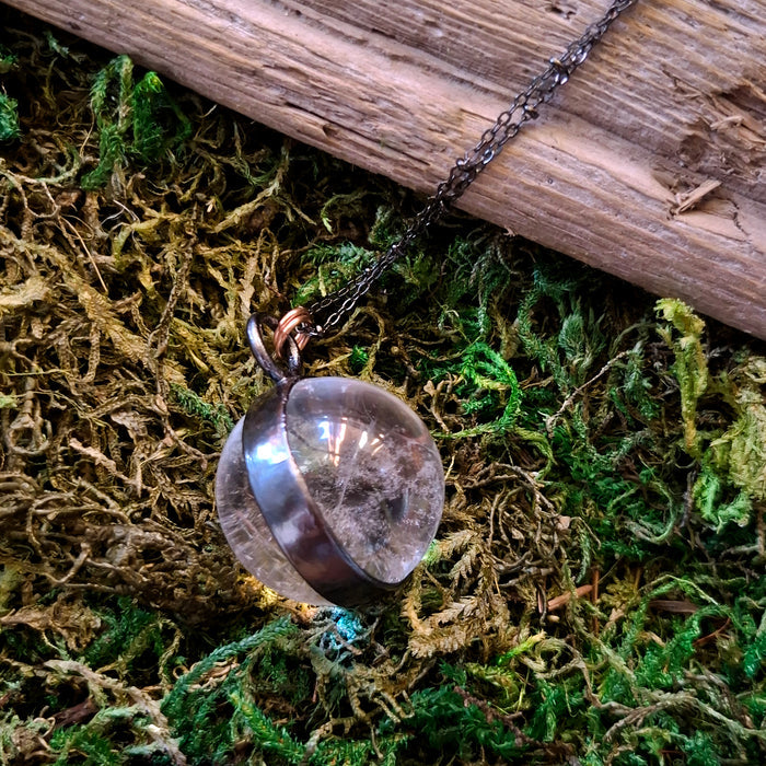 Large Clear Quartz Sphere Pendant