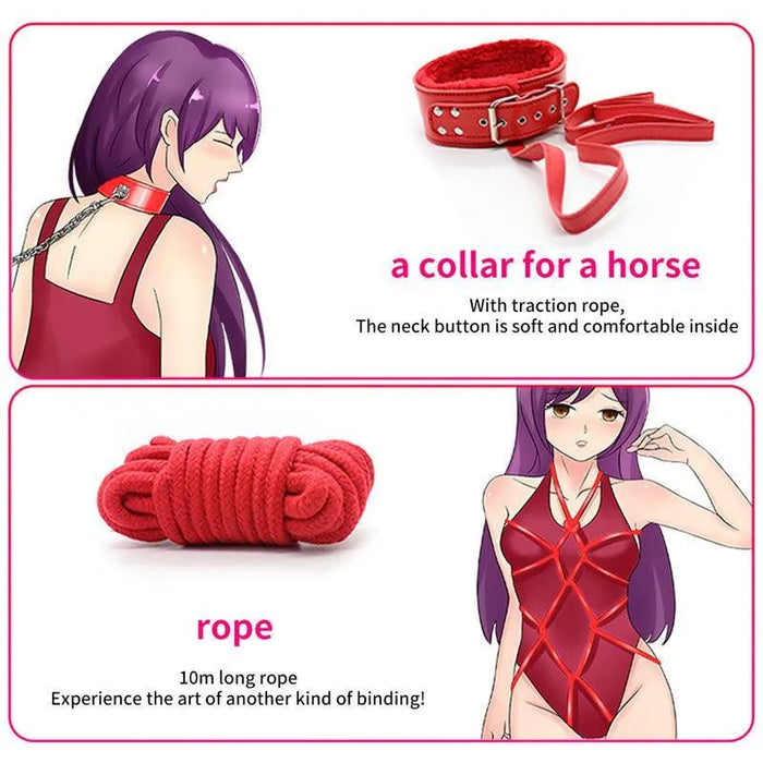 Leather BDSM Sexual Bondage Toys Sets for Extreme Kinky Sex - xinghaoya official store