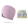 Purple head cover with 'Lemon & Lavender' branding, displayed with product packaging on a white background.