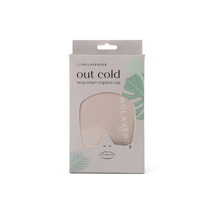 Packaging of a migraine cap with brand name on a white background