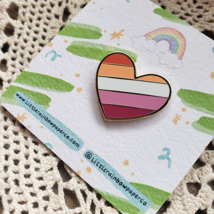 Lesbian Heart Enamel Pin