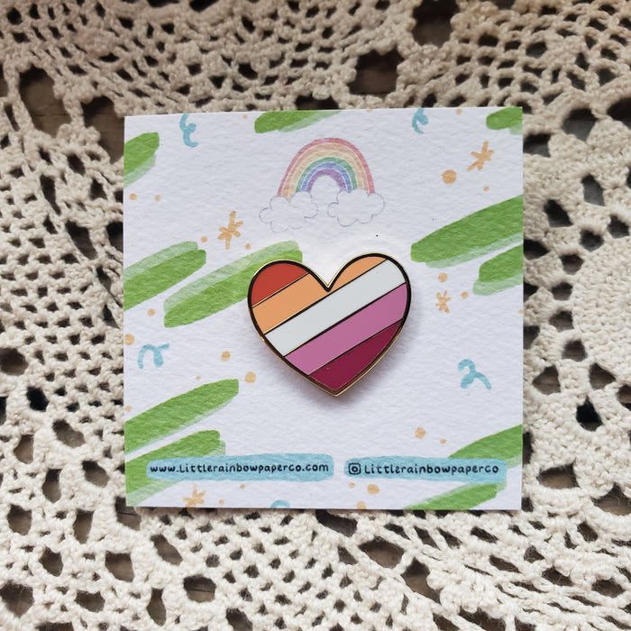 Lesbian Heart Enamel Pin