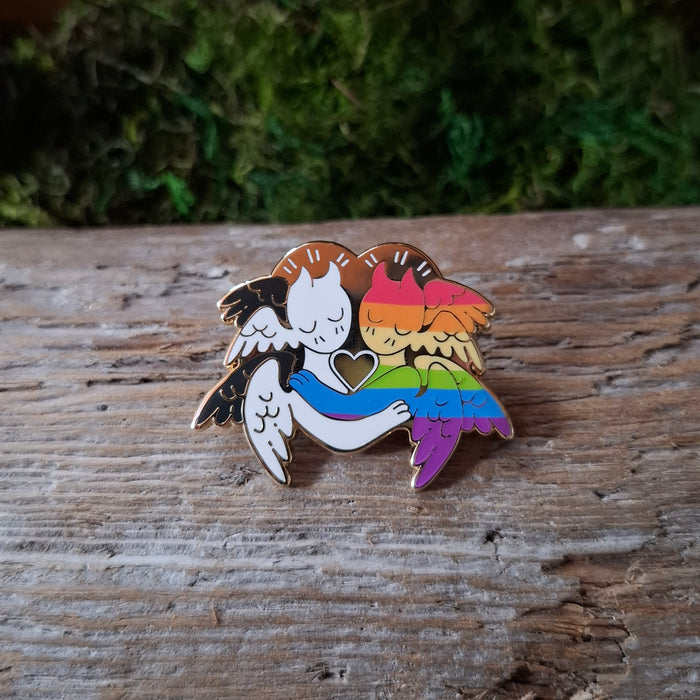 LGBT Ally Angel Enamel Pin