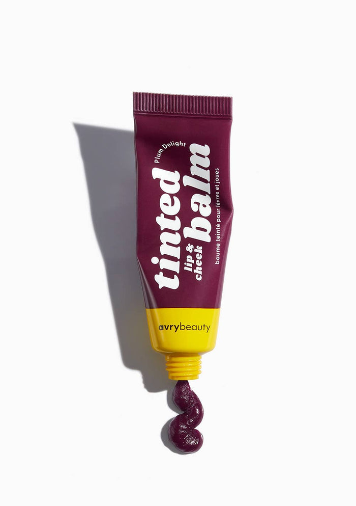 Avry Beauty tinted lip and cheek balm tube on a white background