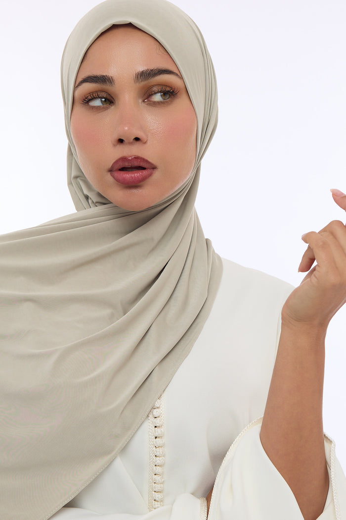 Liquid Jersey Hijab Min - Soft Khaki