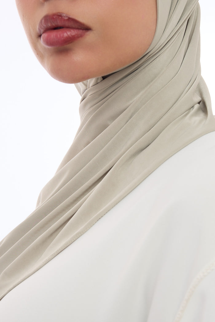 Liquid Jersey Hijab Min - Soft Khaki