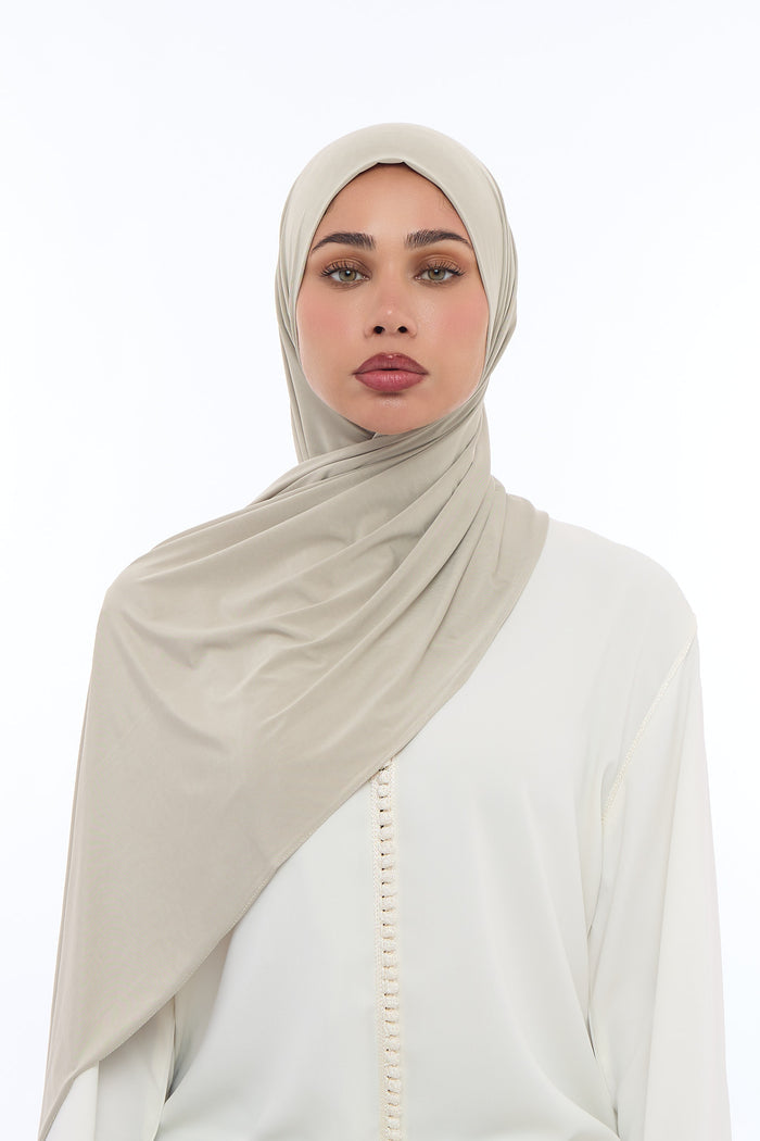 Liquid Jersey Hijab Min - Soft Khaki
