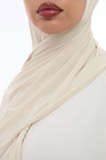 Liquid Jersey Hijab Min - Warm Beige