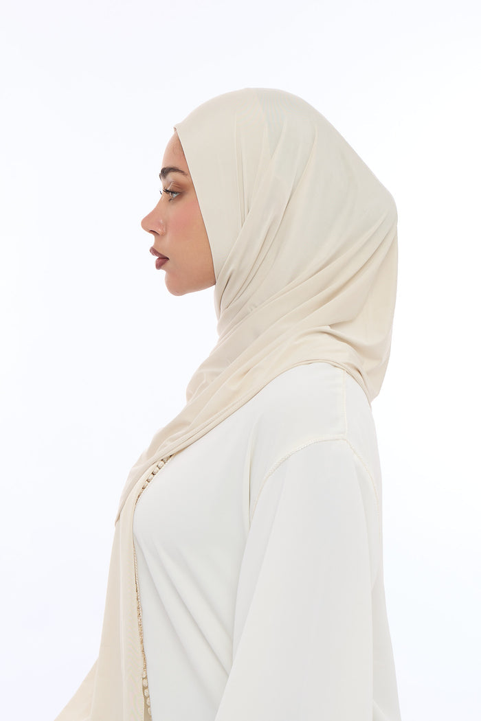 Liquid Jersey Hijab Min - Warm Beige