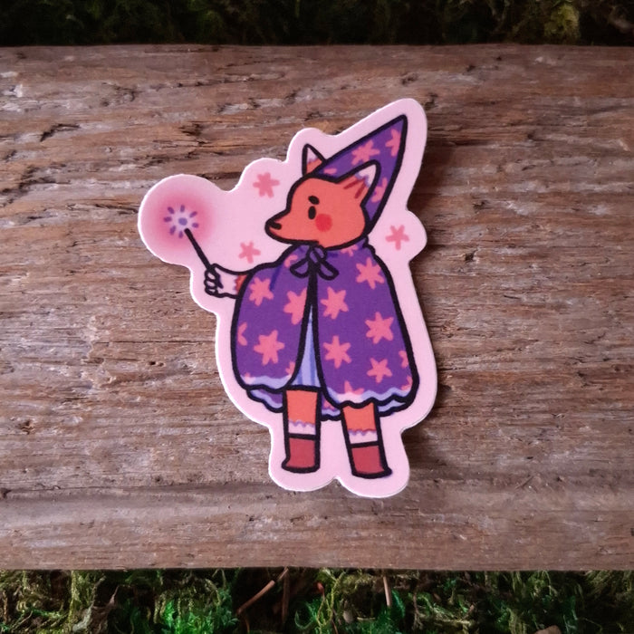Little Wizard Fox Vinyl Sticker