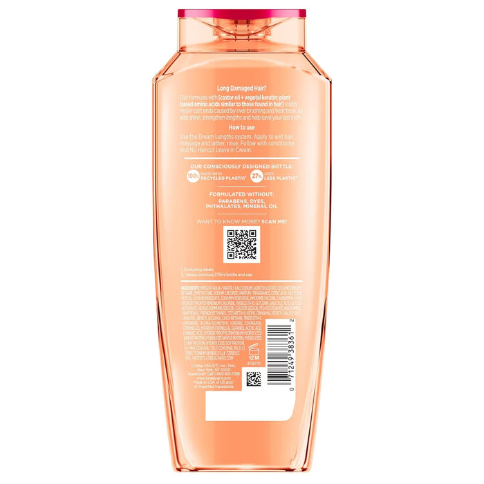 L'Oréal Paris Elvive Dream Lengths Restoring Shampoo with Castor Oil & Vitamins B3 B5 12.6 oz - 6 Pack