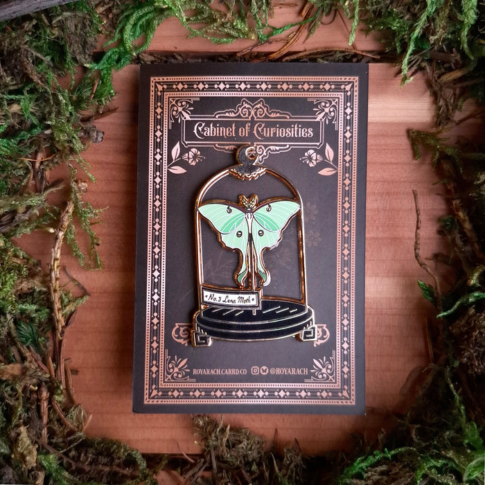Luna Moth Curio Jar Enamel Pin