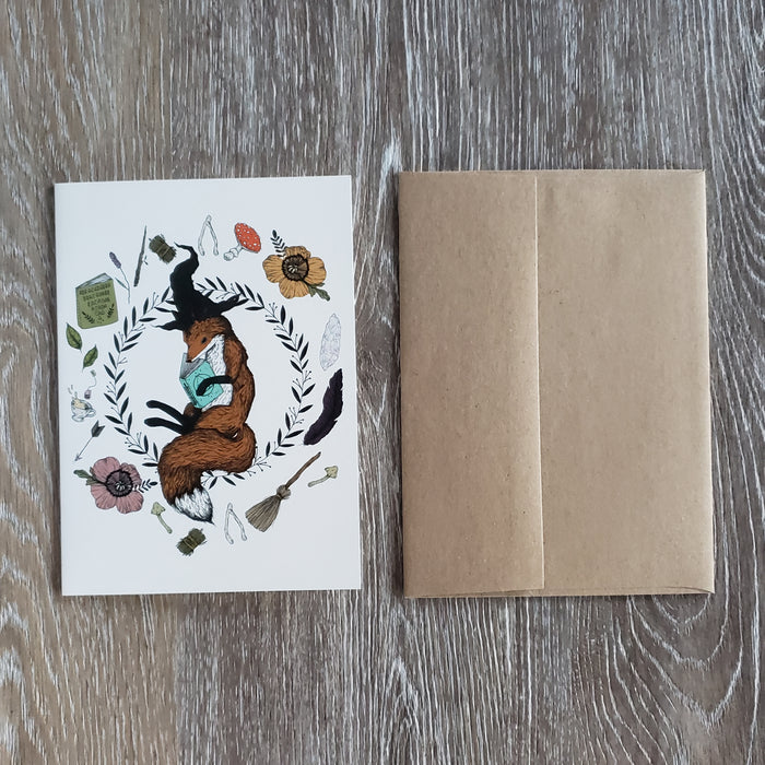 Magic Student Fox Greeting Card