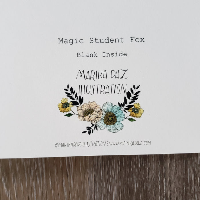 Magic Student Fox Greeting Card