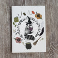Magic Student Raccoon Greeting Card