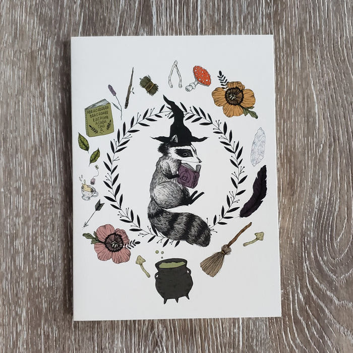 Magic Student Raccoon Greeting Card