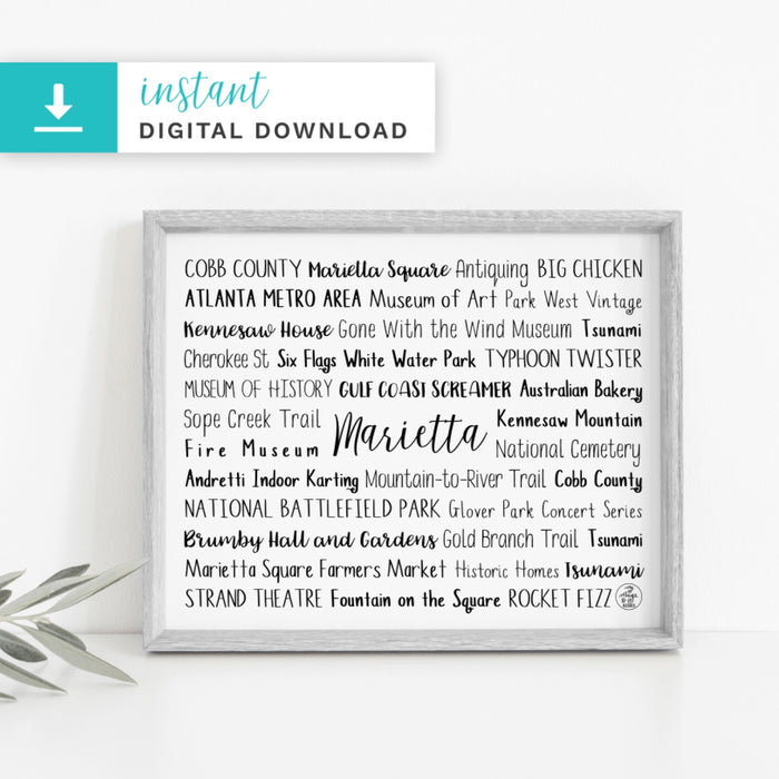 Marietta, GA Digital Download