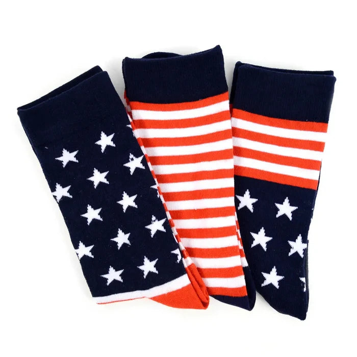 Men's American Flag Novelty Socks 3-Pack