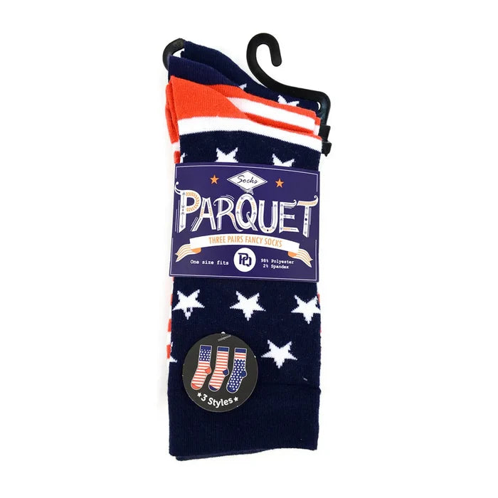 Men's American Flag Novelty Socks 3-Pack