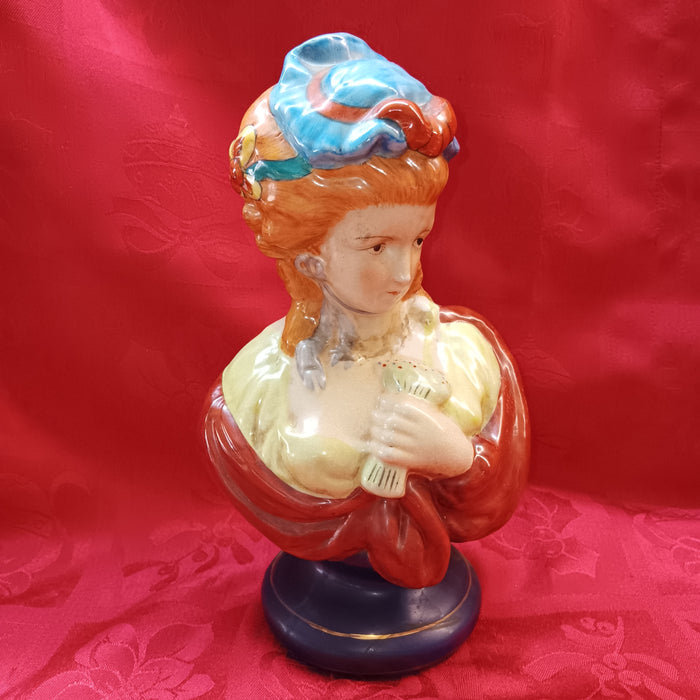 Mid 20th Century Ceramic French Lady Bust-Jantiques LLC.
