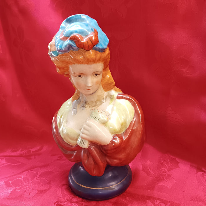 Mid 20th Century Ceramic French Lady Bust-Jantiques LLC.