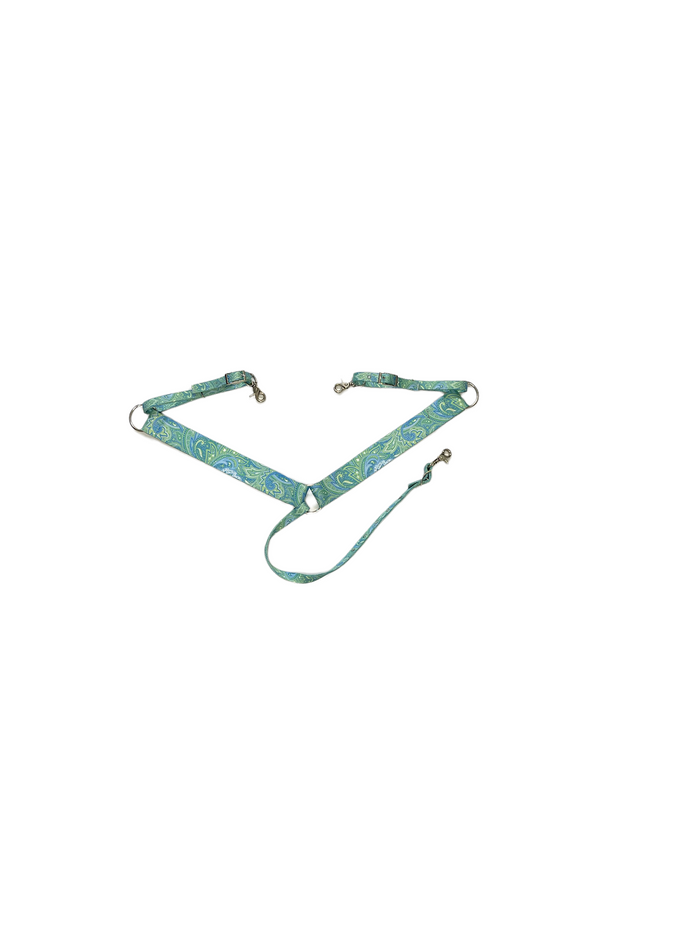 Mint paisley  breast collar nylon horse size