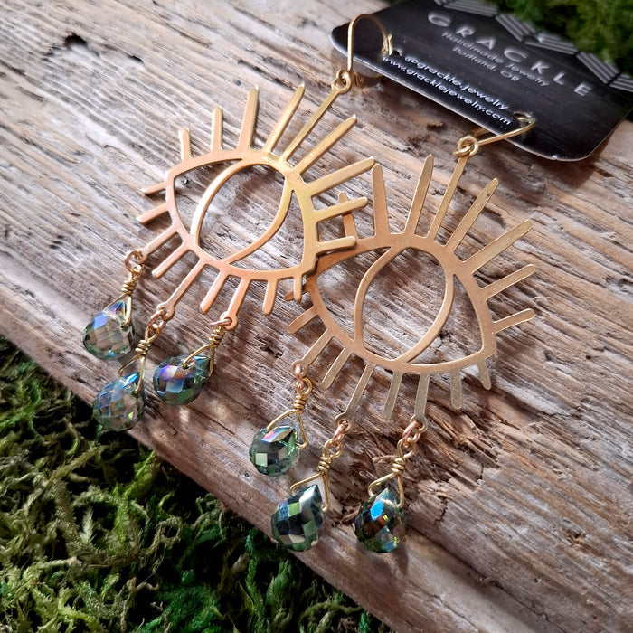 Miradora Crying Eye Brass Earrings