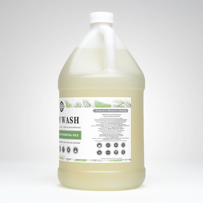 Rustic Strength, Body Wash, 128oz, Plastic, Rosemary & Mint, Side View Right