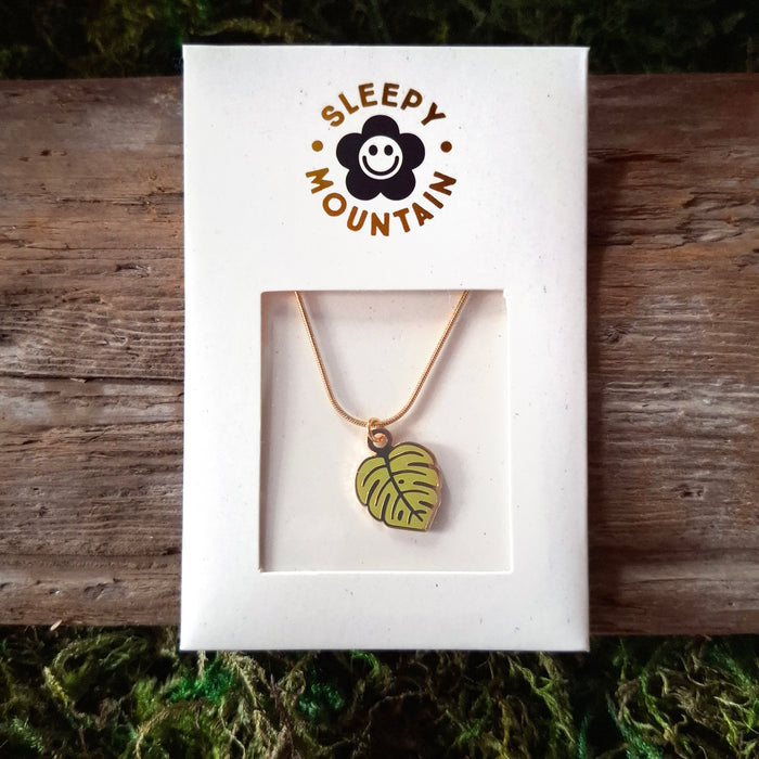 Monstera Leaf Charm Necklace