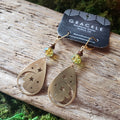 Moon Drop Brass Earrings